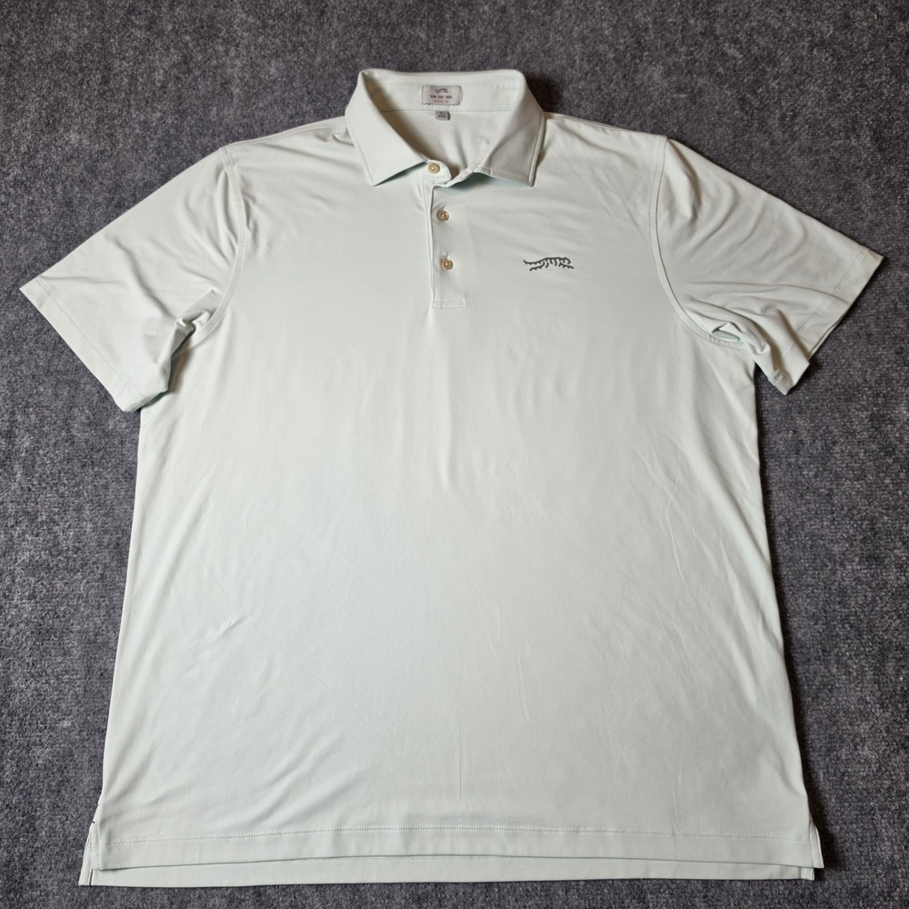 Sun Day Red Mens Classic Fit Golf Polo Shirt Mint Green Tiger Logo Size L